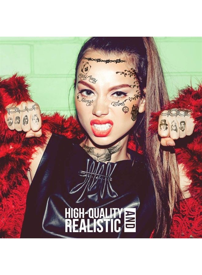 FashionTats Temporary Tattoos inspired by Post Malone -UPDATED 2022- to include Skull, Flail, Circular Saw & Hammer | HAND & FACE TATTOOS | Skin Safe | MADE IN THE USA| Removable