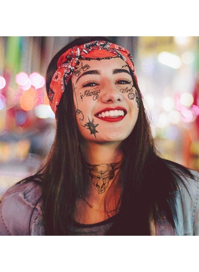 FashionTats Temporary Tattoos inspired by Post Malone -UPDATED 2022- to include Skull, Flail, Circular Saw & Hammer | HAND & FACE TATTOOS | Skin Safe | MADE IN THE USA| Removable