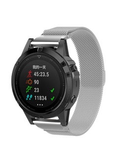 Replacement Strap For Garmin Fenix 6X Milanese Watch Band Silver