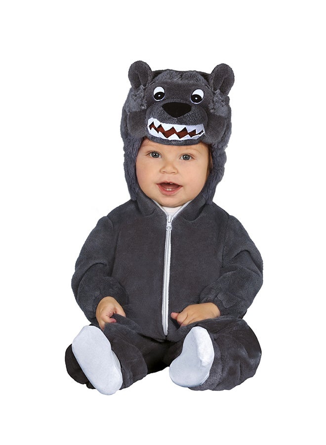 Fiestas Guirca Baby Wolf Costume, 6-12 Months. Costume includes: Jumpsuit with hood and tail