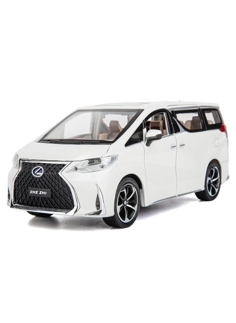 1:24 Lexus LM300 Diecast Metal Model Toy Car Scale Model Car with Sound and Light, Model Car with Sound and Light, White