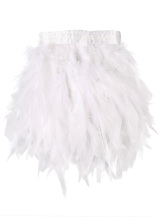 Daieeparty White Turkey Feathers Trim Fringe 2Yard 4-6inch for Party Clothing DIY Sewing Craft Wedding Dress Decoration Natural Fluffy Turkey Feather Trim - Image 1