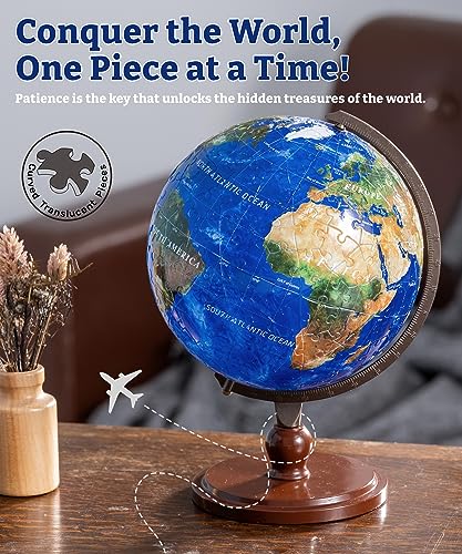 Pintoo 3D Puzzle Globe Legendary Small 6 Earth Globe Decor with 240 Curved Translucent Puzzle Pieces Globes of The World for Unisex Adults Explorers Business Home Decoration A3752 - Image 5