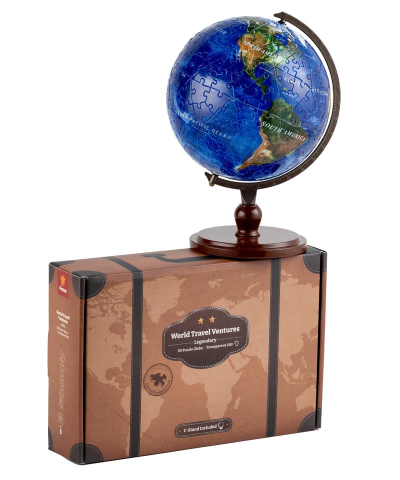 Pintoo 3D Puzzle Globe Legendary Small 6 Earth Globe Decor with 240 Curved Translucent Puzzle Pieces Globes of The World for Unisex Adults Explorers Business Home Decoration A3752 - Image 3