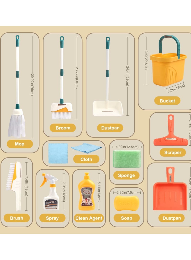 XiuWoo Kids Children Pretend Play Toy Cleaning Toy Set Housekeeping Kit  for Toddlers Play House Early Education Enlightenment - Image 2