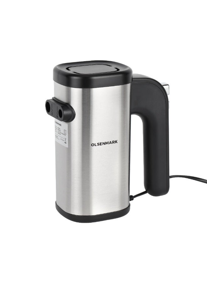 أولسنمارك Olsenmark 500W Hand Mixer – OMHM7064 | Hybrid Copper Motor, 5 Speeds & Turbo Function | Includes Beaters & Dough Hooks | Black & Silver, 2 Years Warranty 500 W OMHM7064 Black and Silver - Image 2