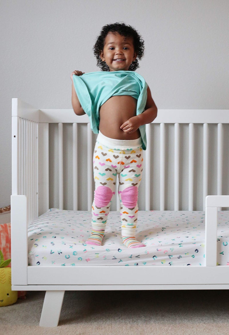 ZOOCCHINI Baby/Toddler Crawling Pants with Non-Slip Silicone Knee Grippers and Matching Anti-Skid Socks, 6-12 Months, Fiona The Fawn - Image 5