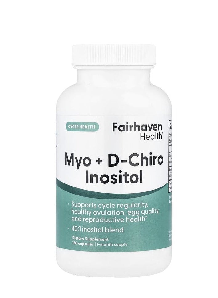 fairhaven health Myo + D-Chiro Inositol 120 Capsules  - Image 1