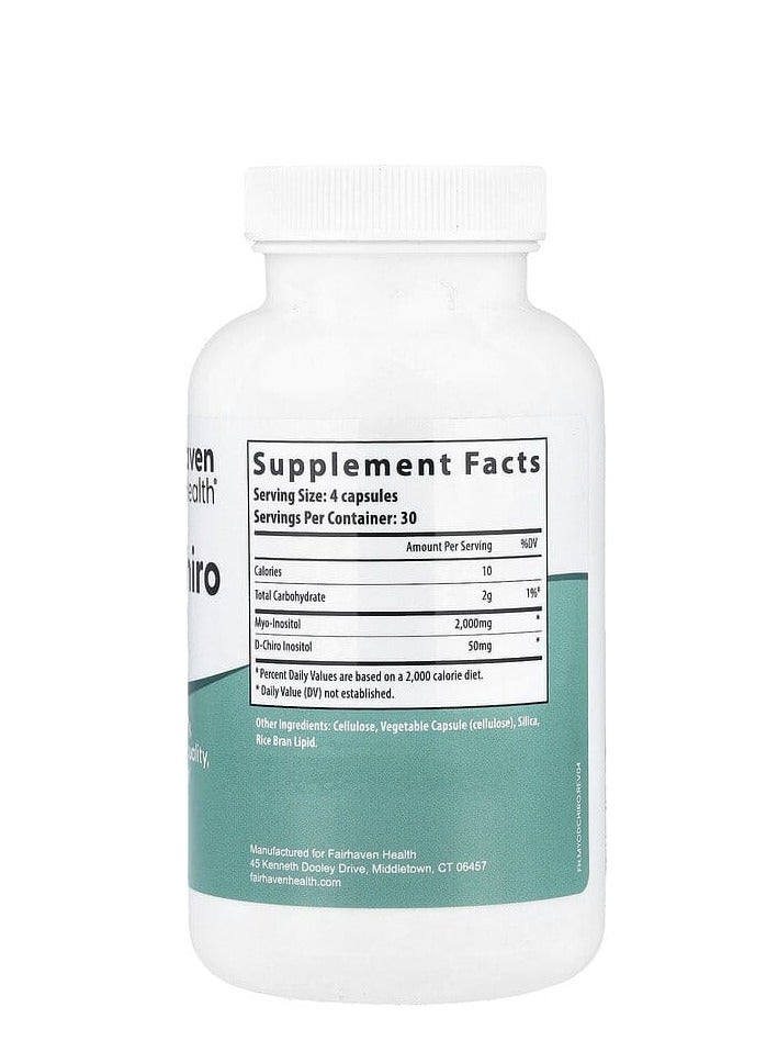 fairhaven health Myo + D-Chiro Inositol 120 Capsules  - Image 2