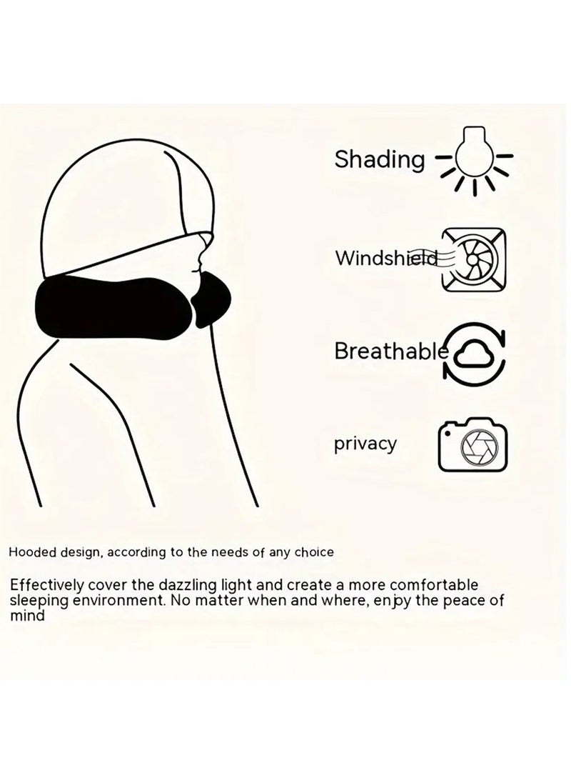 Hihonor Cozy Travel Companion - Soft, Particle-Filled, Hooded U-Shaped Neck Pillow for Comfortable Airplane Naps, Relaxing Car Rides, and Peaceful Bus Trips (Black) - Image 5