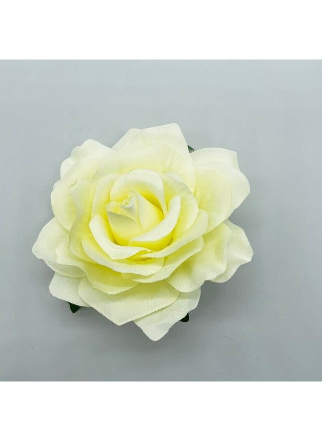 Syga - 2Pcs Rose Flower Hair Clip Women Flower Brooch Pins Hair Barrette Artifical Hair Flower Accessories For Lady Girl Party Beach Wedding Bridal White - Image 1
