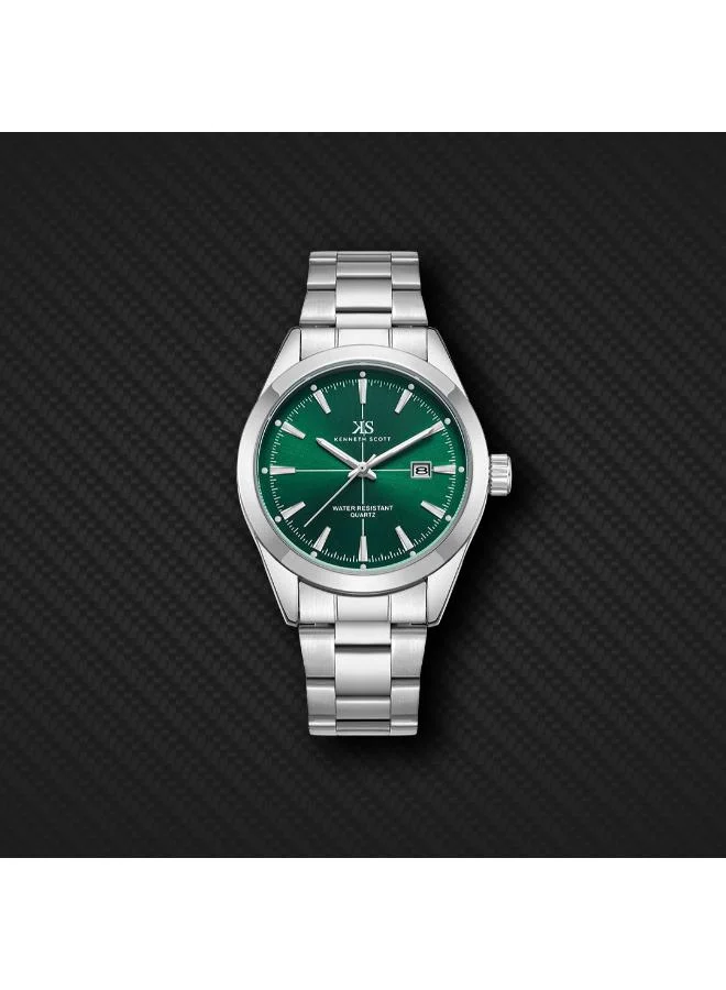 Kenneth Scott  Men's Stainless Steel Analog Watch K23025-SBSH - 40 mm for Men | Best Price UAE