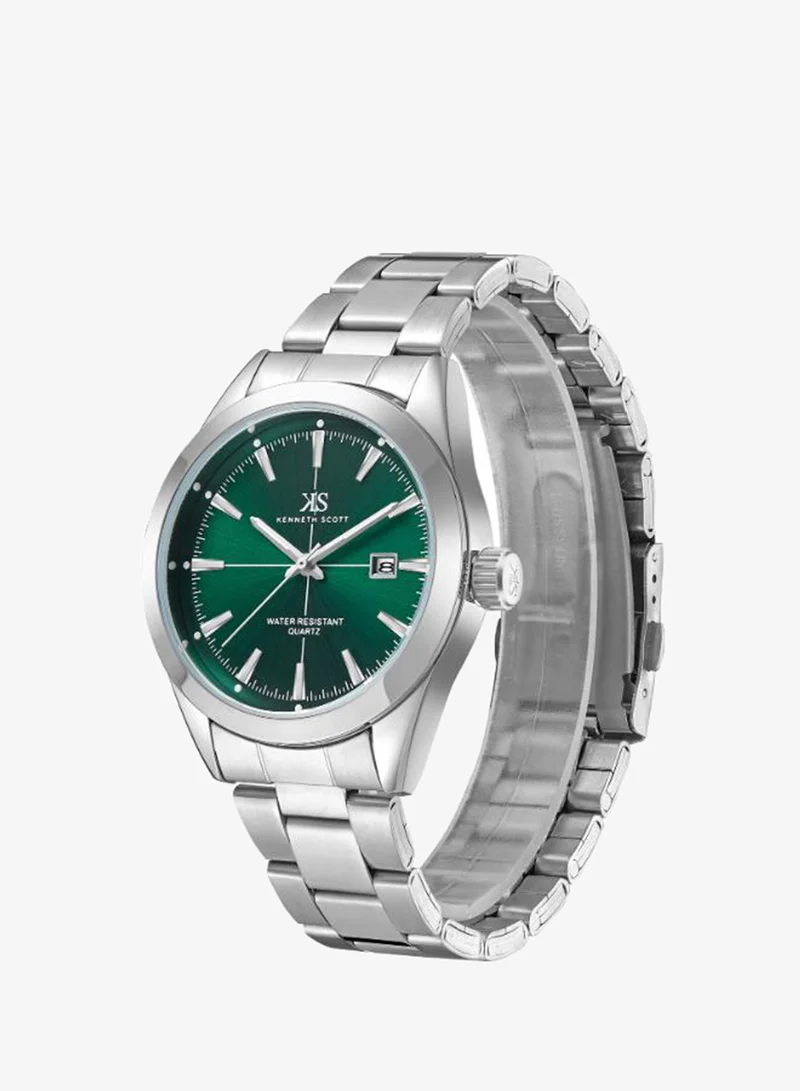 Kenneth Scott  Men's Stainless Steel Analog Watch K23025-SBSH - 40 mm for Men | Best Price UAE