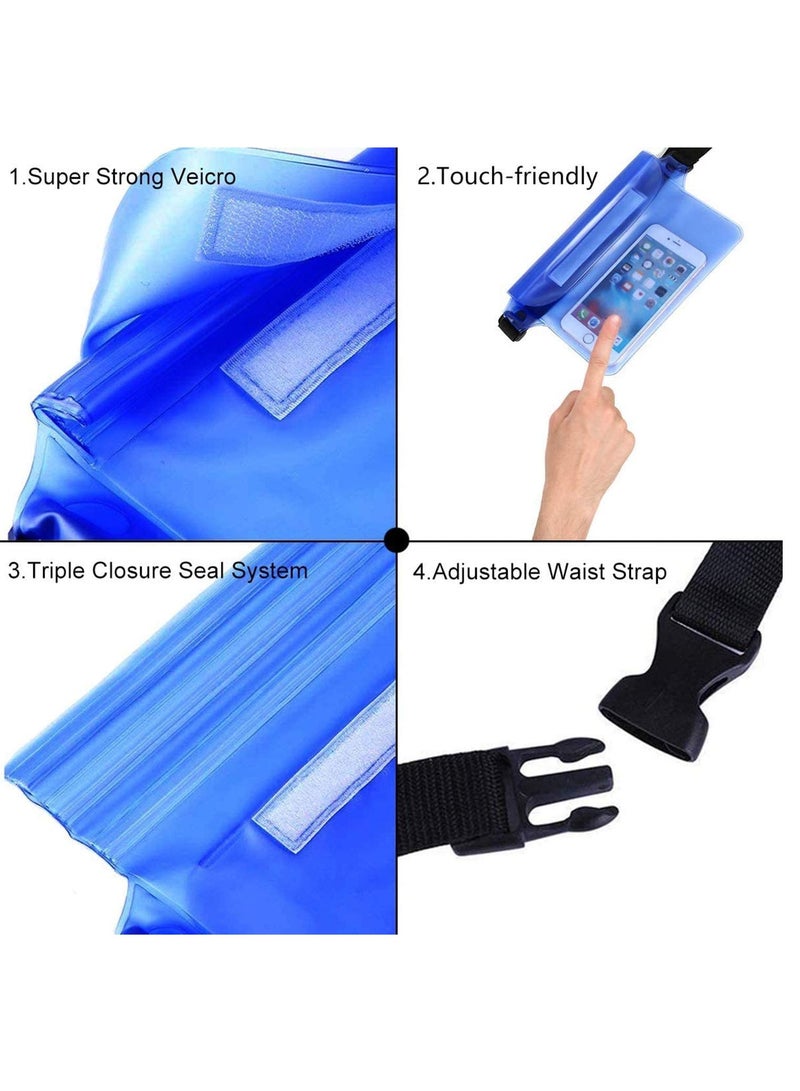 Excefore Waterproof Pouch, Screen Touch Sensitive Waterproof Bag with Adjustable Waist Strap, Keep Your Phone and Valuables Dry, Perfect for Swimming Diving Boating Fishing - Image 4