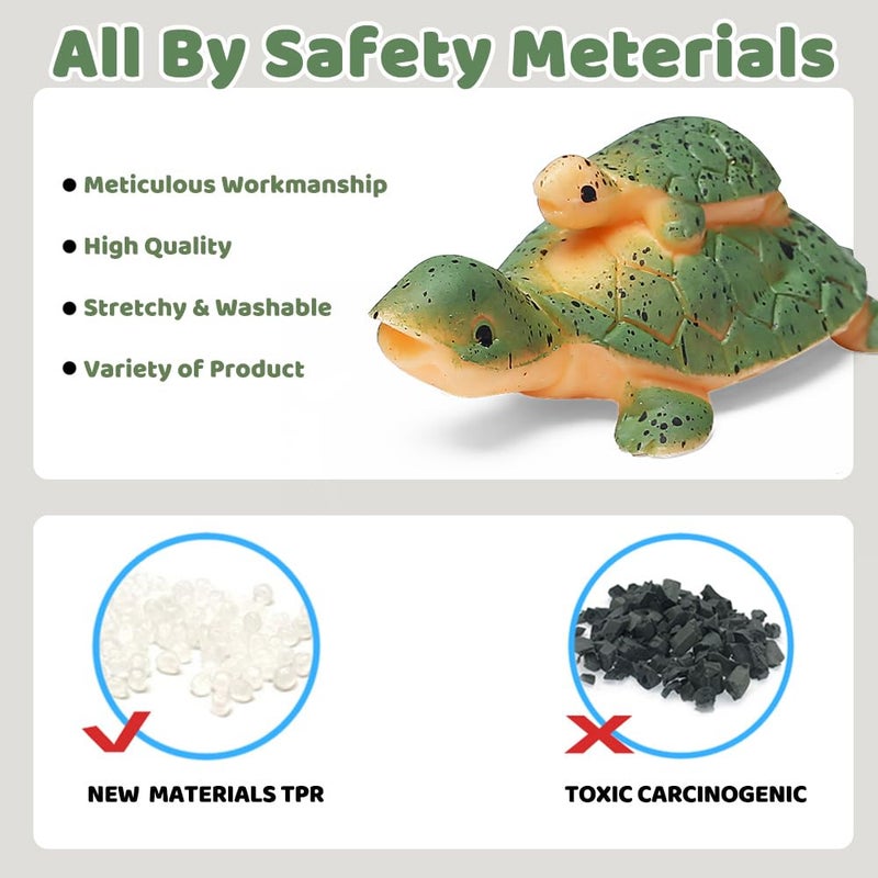 ValeforToy 18 Pack Assorted Ocean Animal, Stretchy and Floating Rubber sea Animals Toy Set, Mini Realistic Under The Sea Life Figure for Toddler Bath Bathtub, Shark Octopus Fish Toys Bulk for Kid Party - Image 3