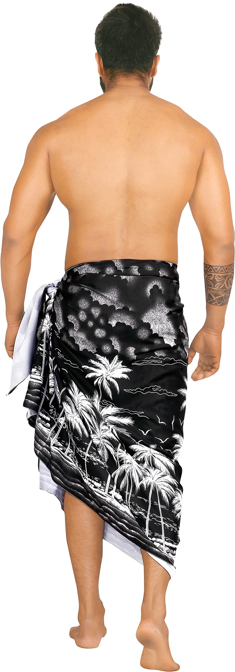 LA LEELA Men's Sarong Bath Hawaiian Pareo Wrap One Size Smokey - Image 3