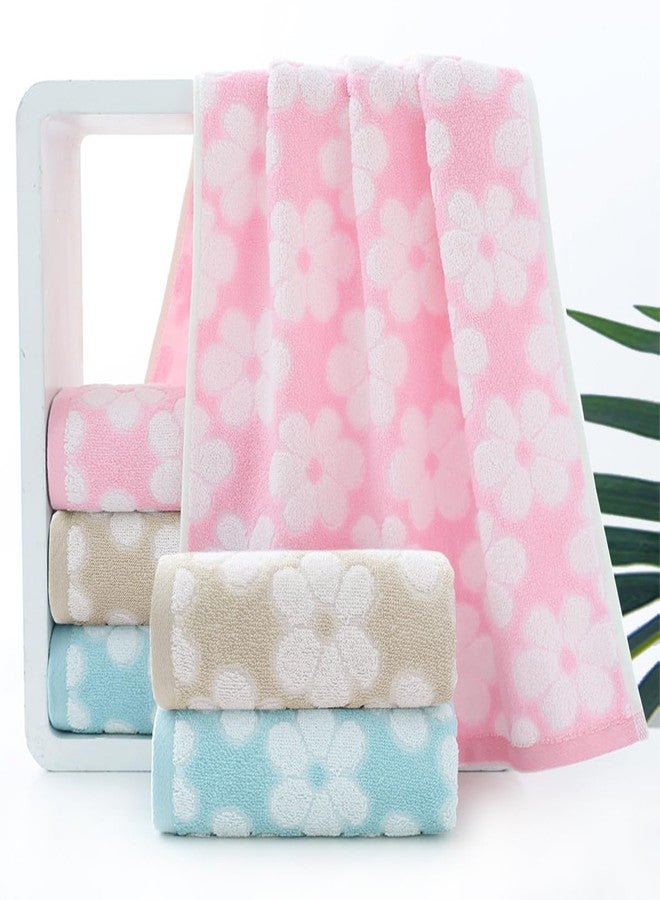 Pidada Hand Towels Set of 2 Floral Pattern 100% Cotton Soft Absorbent Decorative Towel for Bathroom (Brown) - Image 4