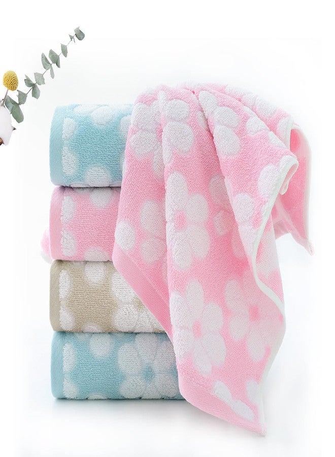 Pidada Hand Towels Set of 2 Floral Pattern 100% Cotton Soft Absorbent Decorative Towel for Bathroom (Brown) - Image 3