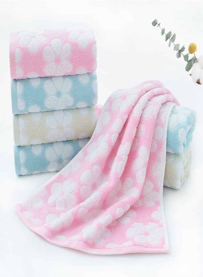 Pidada Hand Towels Set of 2 Floral Pattern 100% Cotton Soft Absorbent Decorative Towel for Bathroom (Brown) - Image 5