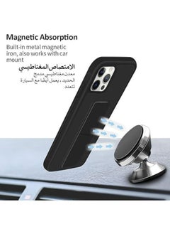 Generic Stand Case with Magnet Kickstand Holder Hand Grip Magnetic Car Mount Anti Scratch Shockproof Cover Case for Apple iPhone 15 Pro Max  - Image 3