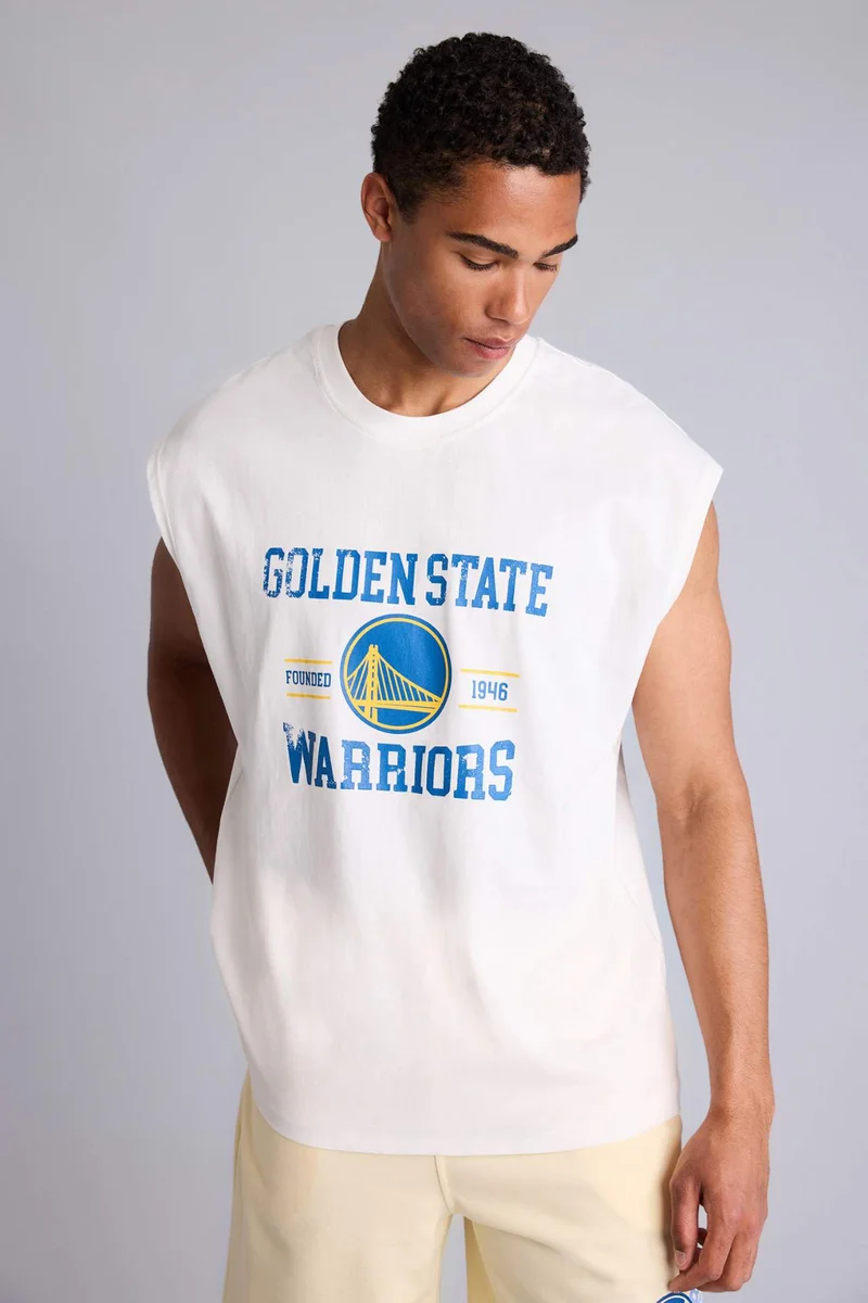 DeFacto Oversize Fit Sleeveless NBA Golden State Warriors Licensed Tank Top