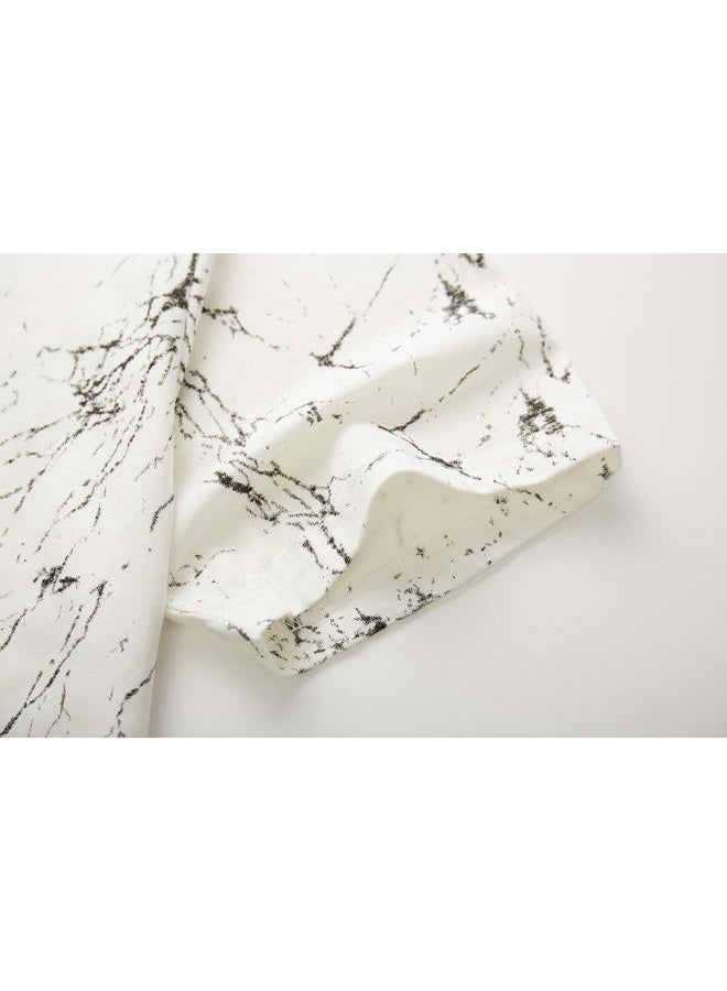 KLIEGOU Mens Hipster Hip Hop Ripped Round Hemline Pattern Print T Shirt (86SH White L) - Image 4
