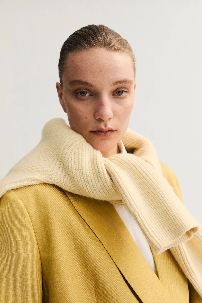 H&M Double-breasted linen-blend blazer