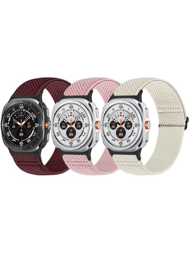 Acortjl Elastic Watch Band Compatible for Samsung Galaxy Watch Ultra 47mm (2024) Men Women, Stretchy Nylon Soft Strap Compatible with Samsung Watch Ultra Band 47mm Breathable Replacement Wristband - Image 1