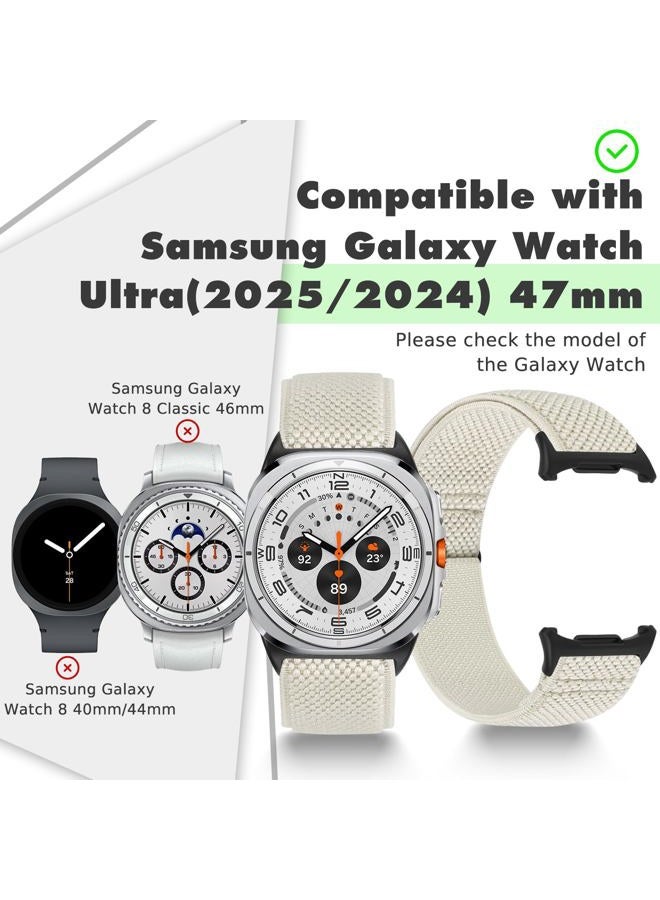 Acortjl Elastic Watch Band Compatible for Samsung Galaxy Watch Ultra 47mm (2024) Men Women, Stretchy Nylon Soft Strap Compatible with Samsung Watch Ultra Band 47mm Breathable Replacement Wristband - Image 4