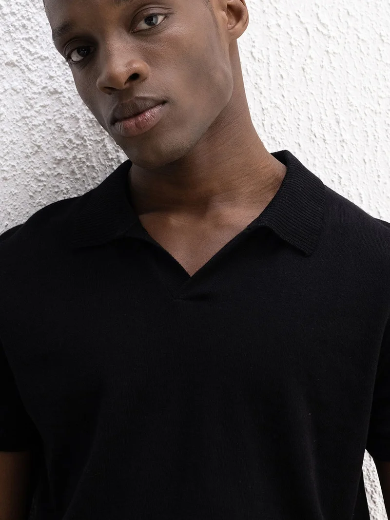 Giesto Black GIESTO Comfort Fit Polo Shirt for Men | Best Price UAE