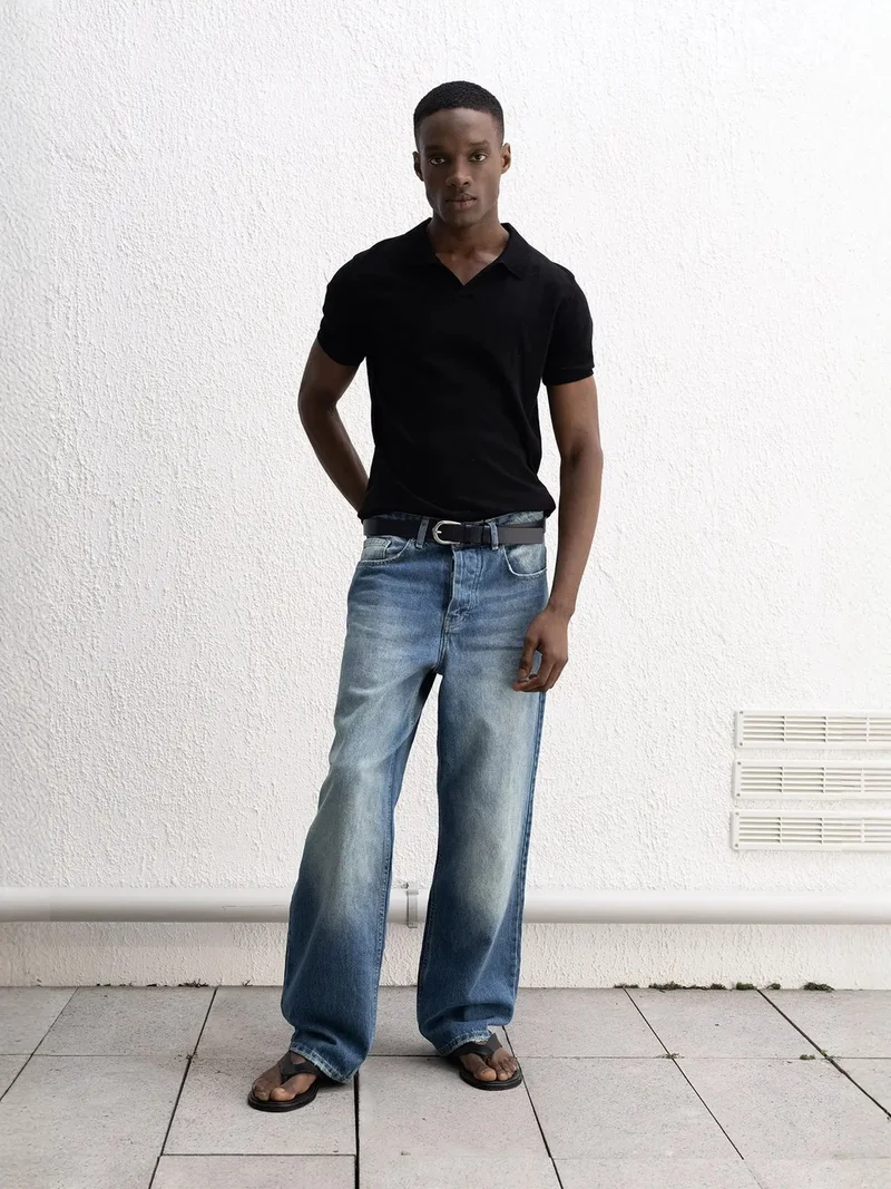 Giesto Black GIESTO Comfort Fit Polo Shirt for Men | Best Price UAE