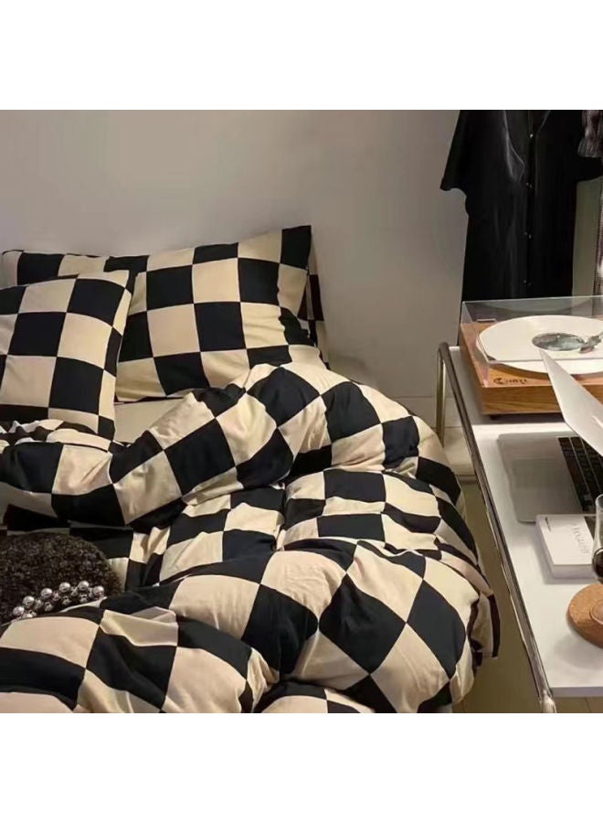 Washed Cotton Four-piece Quilt Cover Single Bedding Student Dormitory Quilt Quilt Cover Sanding Three-piece Bed Sheet Person-Color:Mika-Specifications:1.2m Three-piece Set - Image 1