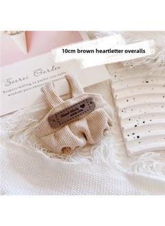 Doll Coat 10cm Cotton Doll Starfish Body Normal Body 15cm Clothes Skirt Year Jumpsuit Collection-Specifications:10cm-color:10cm Brown Love Letter Overalls