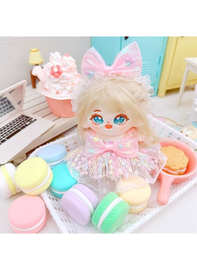 Generic - Doll Coat 10cm Cotton Doll Starfish Body Normal Body 15cm Clothes Skirt Year Jumpsuit Collection-Specifications:10cm-color:10cm Brown Love Letter Overalls - Image 1