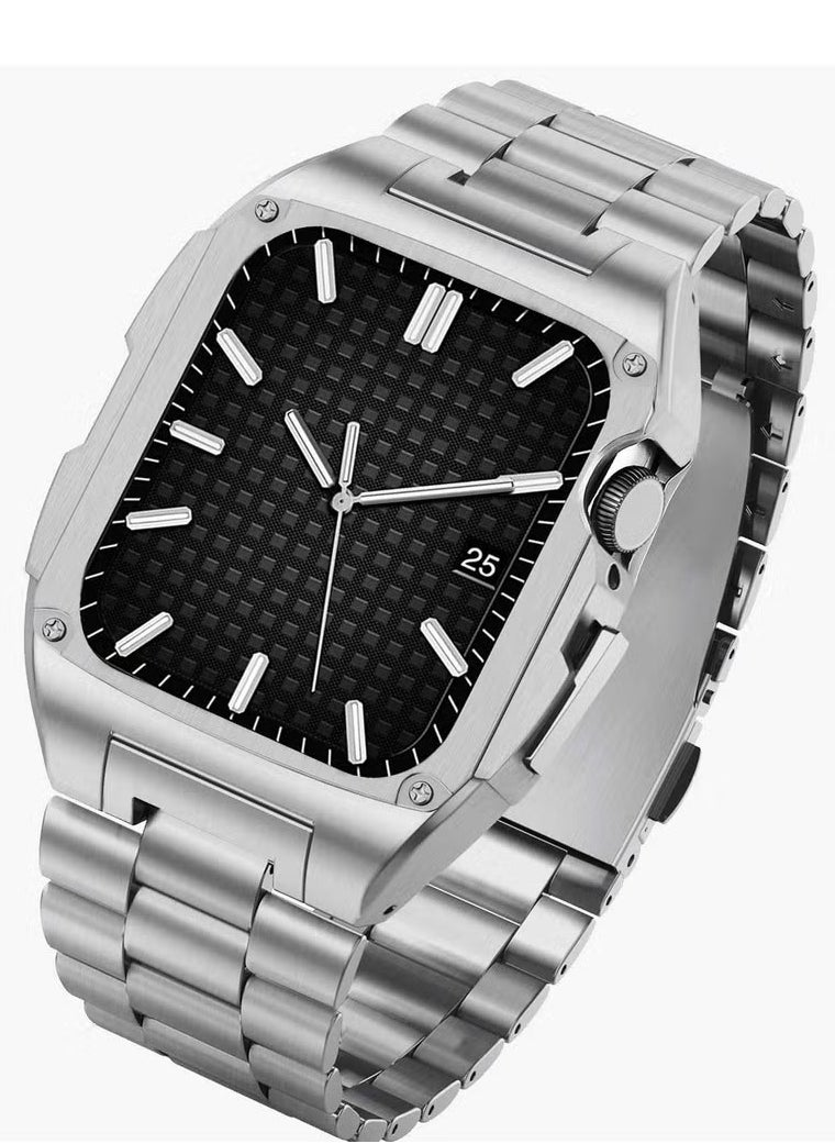 GreenLion Stainless Silver Watch strap and cover - 49mm 