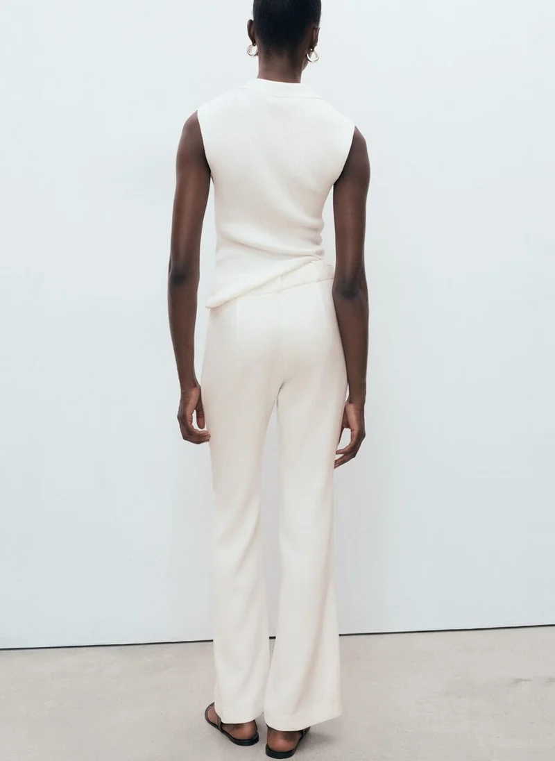 MANGO Straight trousers with belt loops