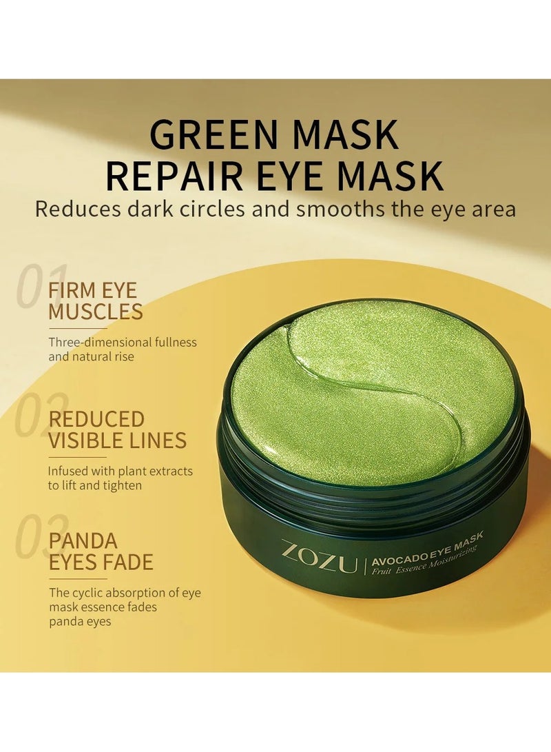 Zozu Avocado Golden Collagen Eye Mask Anti Dark Circles Eye Bags Moisturizing Firming Eye Patches Skin Care Products - Image 2