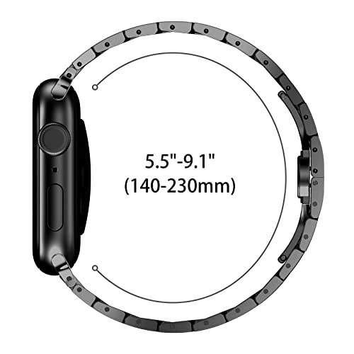 FULLIFE Stainless Steel Bands Compatible with Apple Watch Band Apple Watch Ultra 3/2/1 49mm for Men, Folding Clasp Metal iWatch Series 11/10 46mm, 9/8/7 45mm, SE3/6/5/4 44mm, 3/2/1 42mm - Image 5