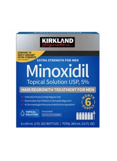 Kirkland Signature Hair Regrowth Solution Minoxidil 5% Extra Strength – 6 Bottles, 60ml Each  - Image 1