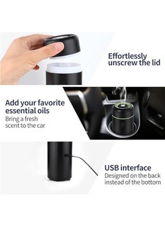 MOXO Car Aroma Humidifier  Wireless Essential Oil Diffuser Ultrasonic Diffuser with 7 Colors Lights 2 Mist Mode Quiet Operation for Baby Home Office Room Car Travel Black)  - Image 3