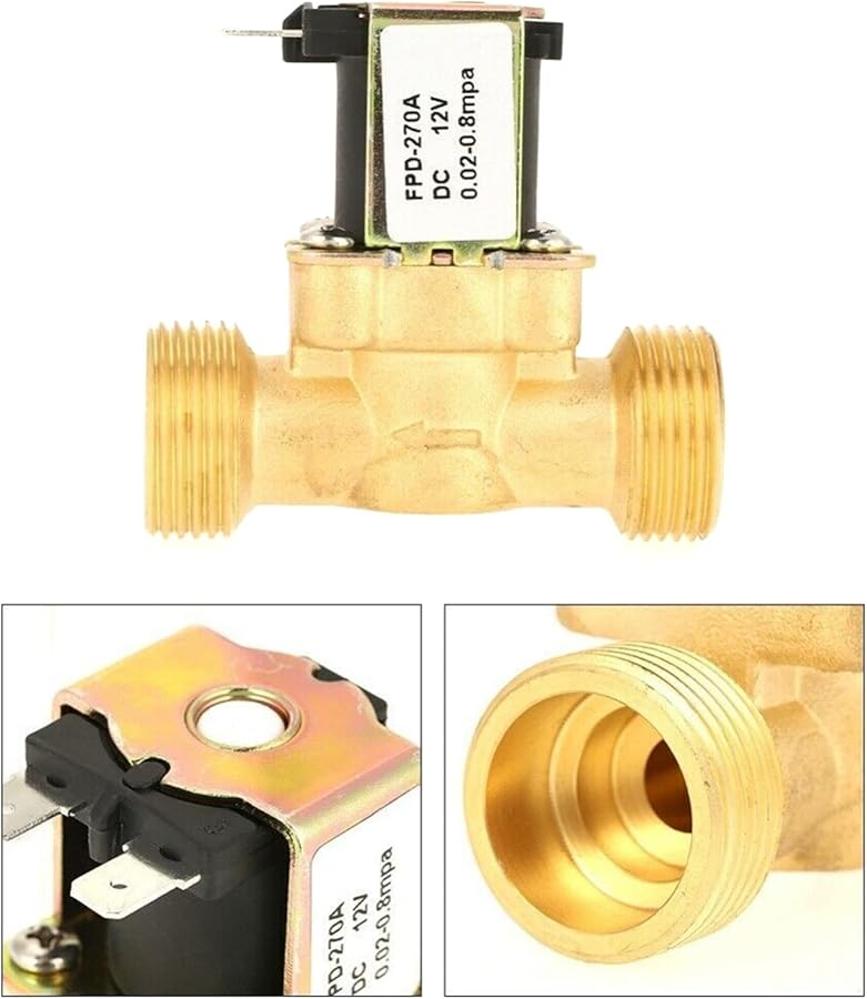 24V Brass Water Solenoid Valve Normally Closed Inlet For Solar Heaters Household Supply - Image 3
