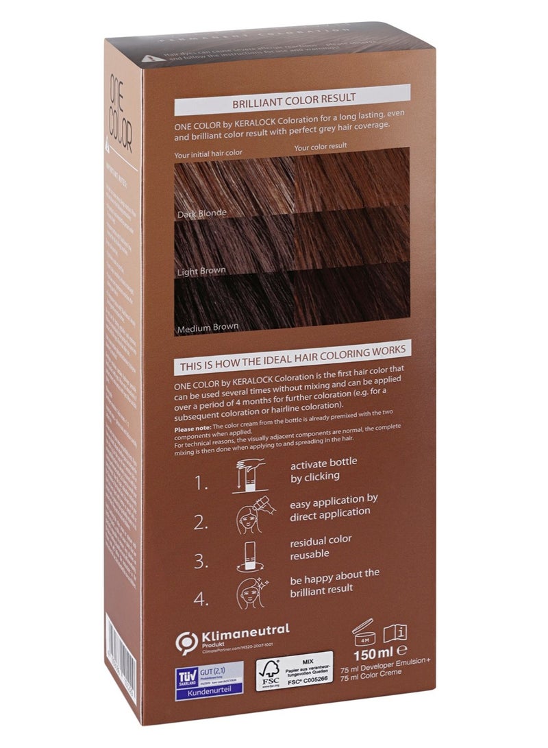 Keralock Permanent Hair Color - 150ml, No Premix Needed, Reusable for Up to 4 Months - All-in-One Dye with Conditioner & Brush (Golden Brown, 150ml) - Image 2