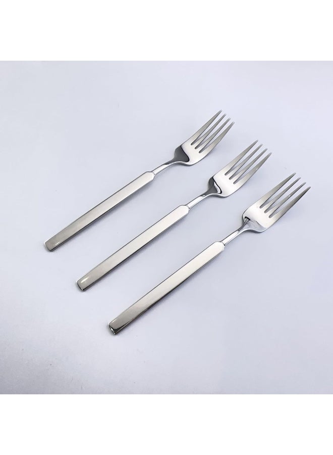 أوركيد طقم شوك عشاء أوركيد مكون من 3 قطع، طقم فاخر من الفولاذ المقاوم للصدأ مكون من 3 شوك للحلوى، شوك سلطة عصرية بلمسة نهائية عاكسة، شوك للمعجنات والكيك، أدوات مائدة، طقم أدوات مائدة آمن للغسل في غسالة الأطباق