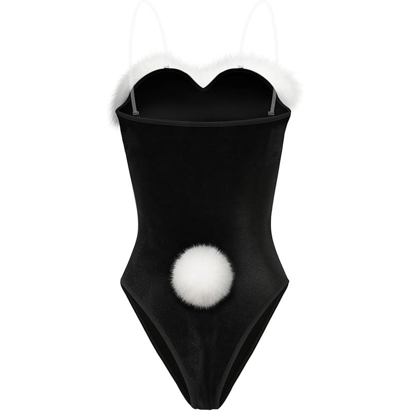 RSLOVE Lingerie Set for Women Sexy - 7 PCS Bunny Costume One Piece Teddy Bodysuit Stockings Set for  Cosplay - Image 4