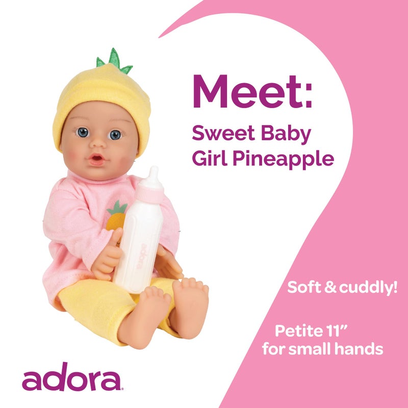 Adora Sweet Baby - 11â€ Soft & Cuddly Baby Doll, Realistic Features, Gentle Scent, Machine Washable, Lightweight & Easy to Hold | Adorable Playmate (Pineapple) - Image 2