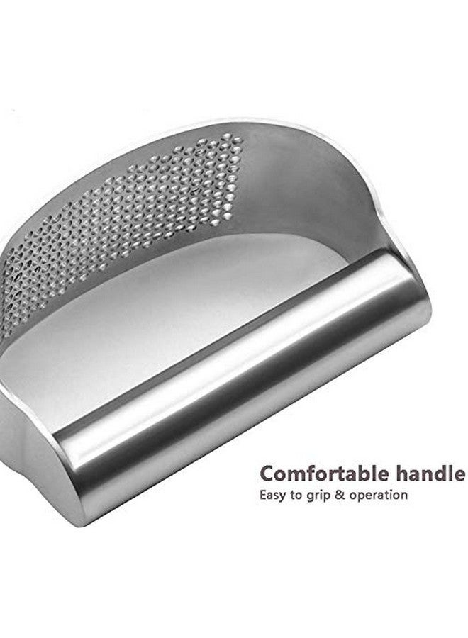 P-Plus International Garlic Presser Stainless Steel Garlic Crasher, Food Grade Material, Pressing Hole, Multifuction for Chopper Garlic Ginger (Steel) - Image 4