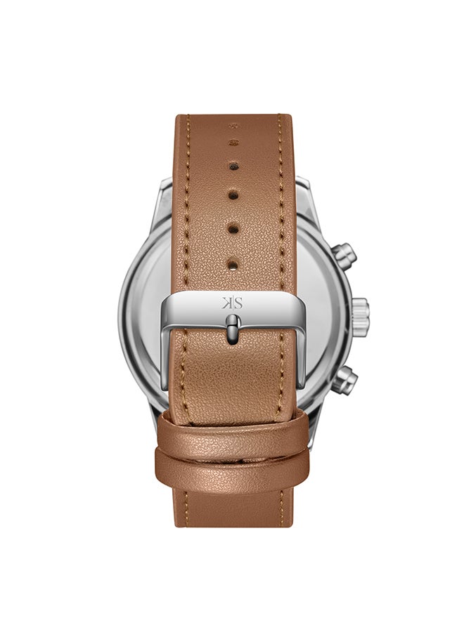 كينيث سكوت ساعة كينيث سكوت للرجال بحركة إبسون ، مينا تناظري وحزام جلدي - بني - Image 2