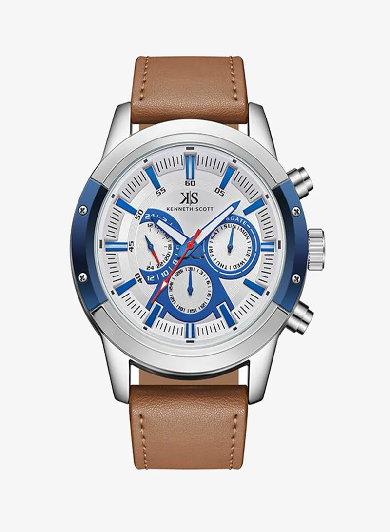 Men's Leather  Analog Watch K24121-SLFWN - 50 mm