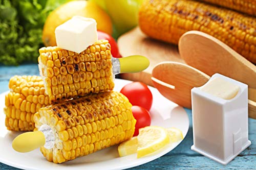 Recoil Corn Cob Holders Skewers BBQ Twin Prong Holders, Corn Dishes and Butter Spreader Set Kits, Includes 8 Corn Cob Holders, 4 Corn Dishes and Butter Spreader - Image 3