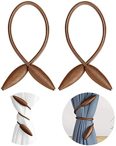 Home-Cloud HomeCloud Polyester Blend Curtain Holder Tieback/Alloy Curtain Tieback/Drape Tie Backs, Decorative Unique Design 2 Pcs(Mulitcolor) (Brown)(Foldable;Light Weight) - Image 3